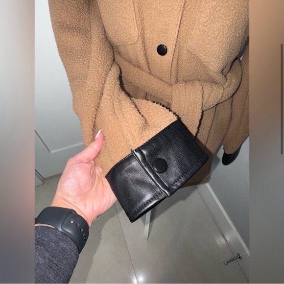 LAMARQUE Tan Black Zosia Belted Shacket/SMALL - Picture 5 of 10